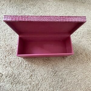 EUC Pink Crocodile Embossed Storage Box multi purpose use